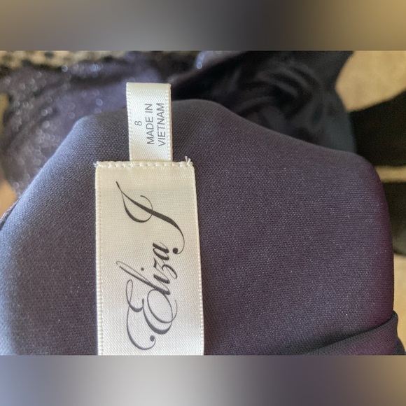 Eliza J Embellished Sparkle Knit Fit & Flare Dress, Steel Grey - Picture 8 of 11